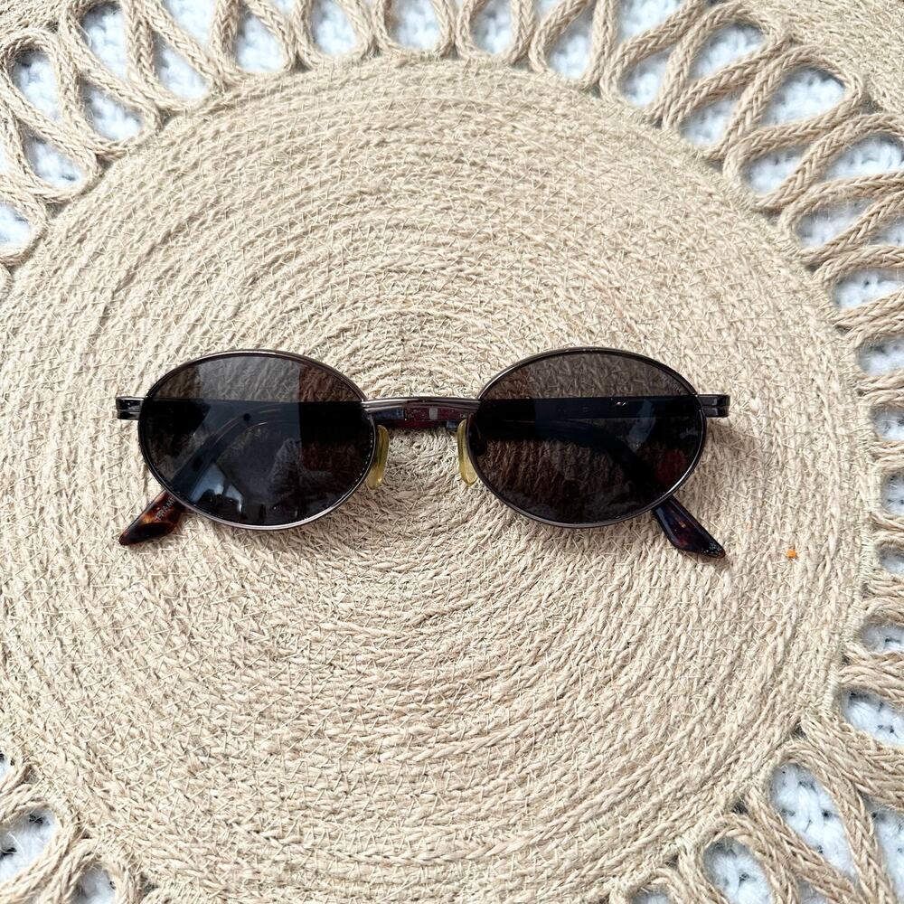 Ralph Lauren Vintage Mini Round Oval Brown Lens Metal Frame Y2K 90s Sunglasses - Picture 3 of 10